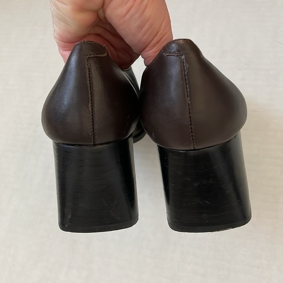 Aerosoles Leather Brown Square Toes Career Loafers Pumps Women’s Size 8 - Picture 7 of 9